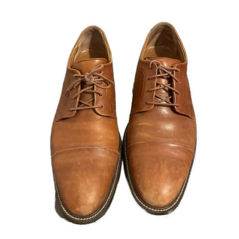 cole haan mens tan brown leather Oxfords Shoes 10.5